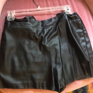 Black leather shorts